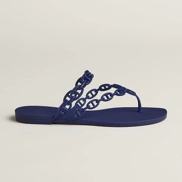 HERMES Island Blue Slippers