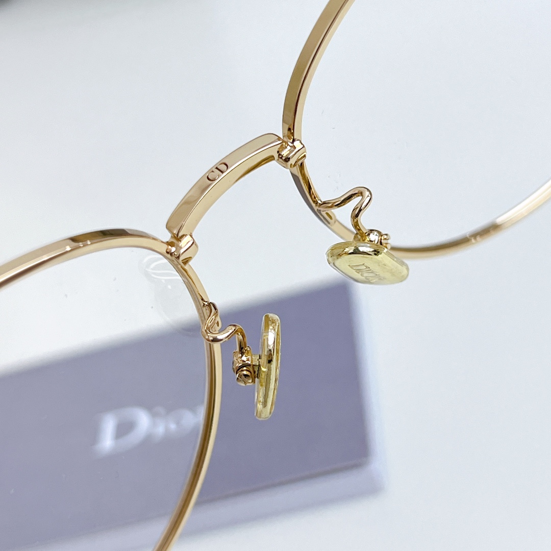 DIOR round frame glasses gold/silver color Size 54口18-145 - 图片 5