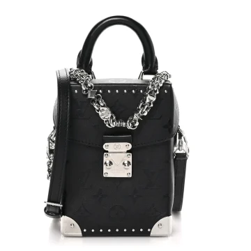 Louis Vuitton Print Camera Box PM Black Monogram Calfskin Leather Silver Hardware