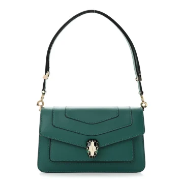 Bvlgari Small Serpenti Forever East West Shoulder Bag Mint Green Calfskin Leather Gold Hardware