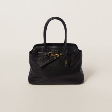 Miu Miu Aventure Nappa Calfskin Leather Black Top-Handle Bags