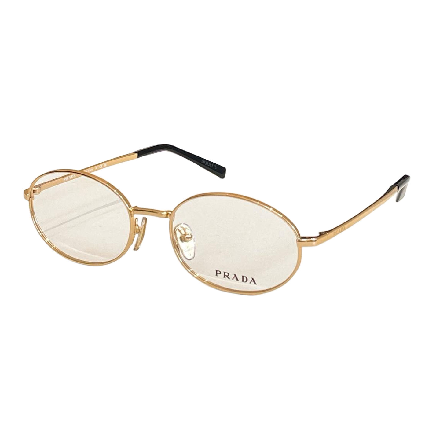 Prada Oval frame glasses silver/silver black/gold black/leopard color transparent lens Size 53口19-135 - 图片 5