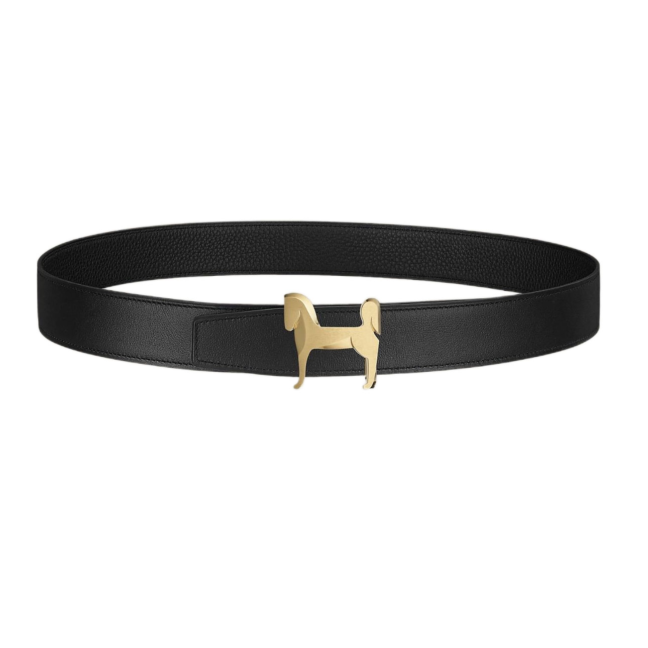 Hermès Men' s Panache Horse Buckle Belt In Brown/Black/Blue/Coffee Togo Calfskin With Gold/Silver Hardware 32mm - 图片 5
