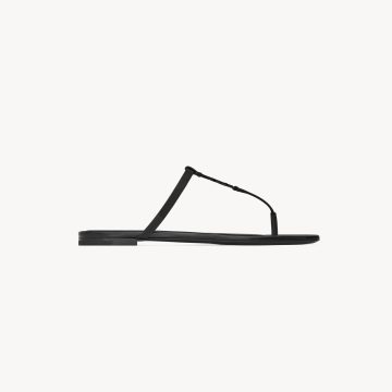 Yves Saint Laurent Black patent leather sandal slippers