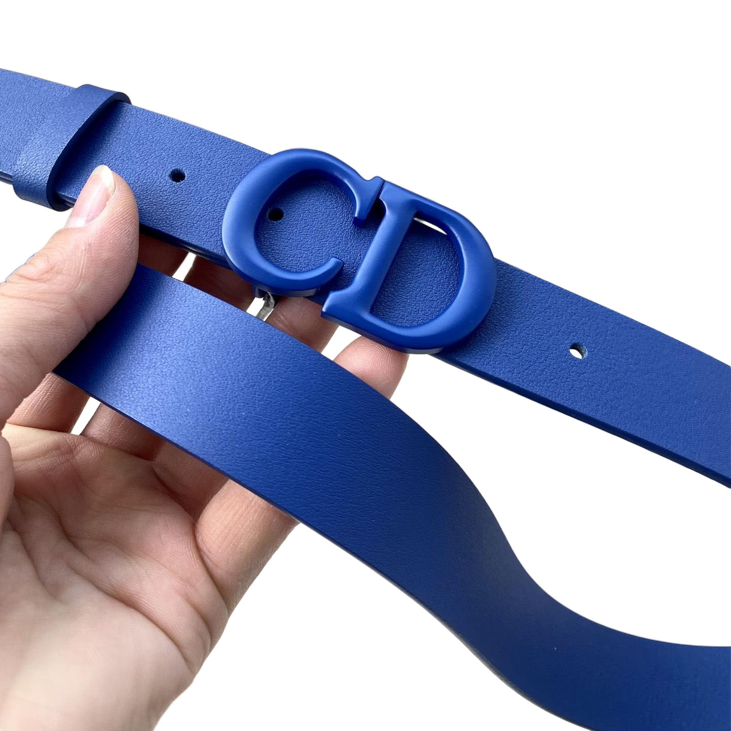 Dior Women' s Montaigne CD Buckle Saddle Belt In Blue/Red/Brown/Black/White Calfskin With Blue/Red/Brown/Black/White Hardware 30mm - 图片 2
