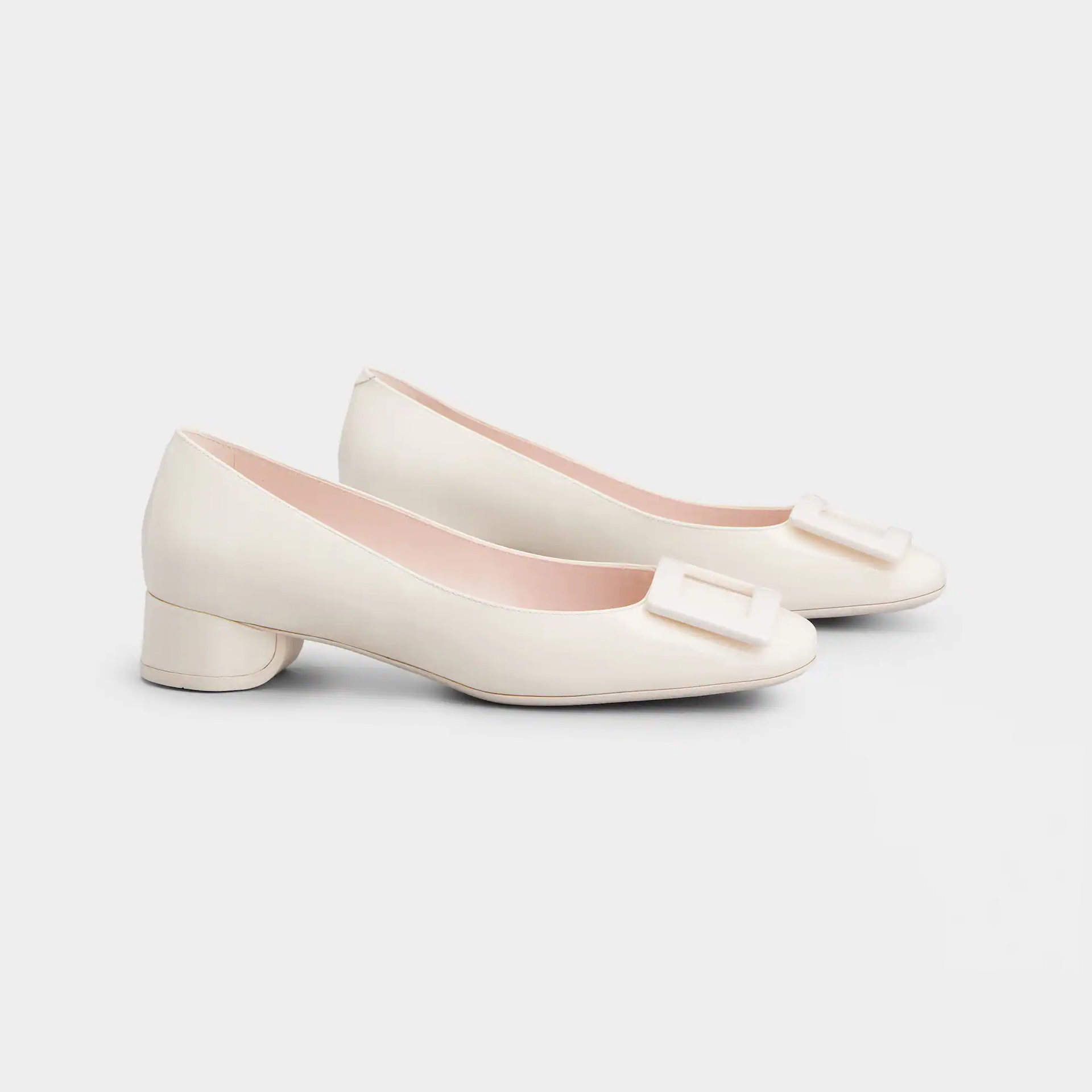Roger Vivier U Look Ballerinas In White Patent Leather With Lacquered Buckle (Heel Height 2.5cm) - 图片 2