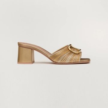 VALENTINO Metallic sandals (heel height 6cm)