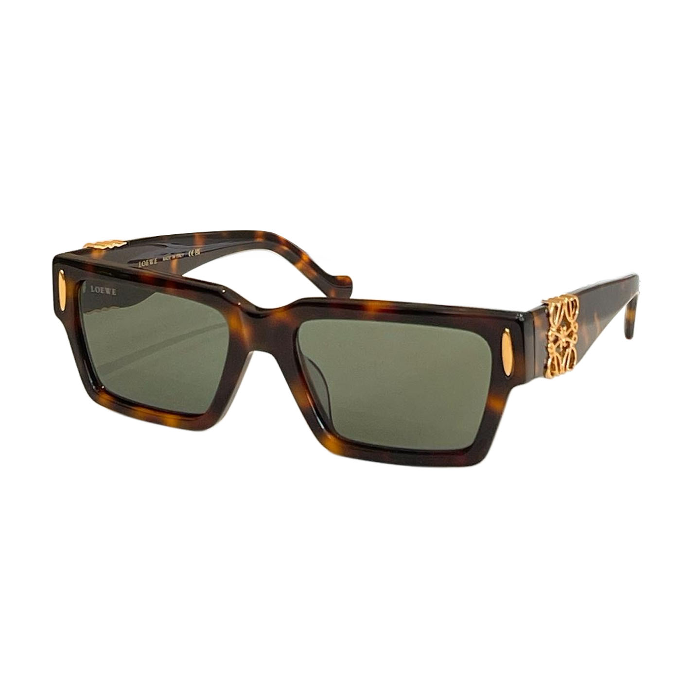 Loewe square frame glasses white/black/black green/black rust/leopard green/leopard brown color Size 56口19-145 - 图片 5