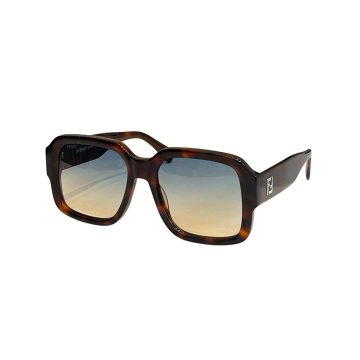 Fendi square frame glasses leopard orange/black/grey/leopard/yellow/eggplant color Size 56口18-145