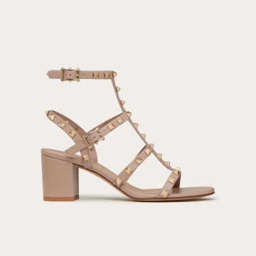 VALENTINO Wraparound ankle strap rivet sandals (heel height 6cm)