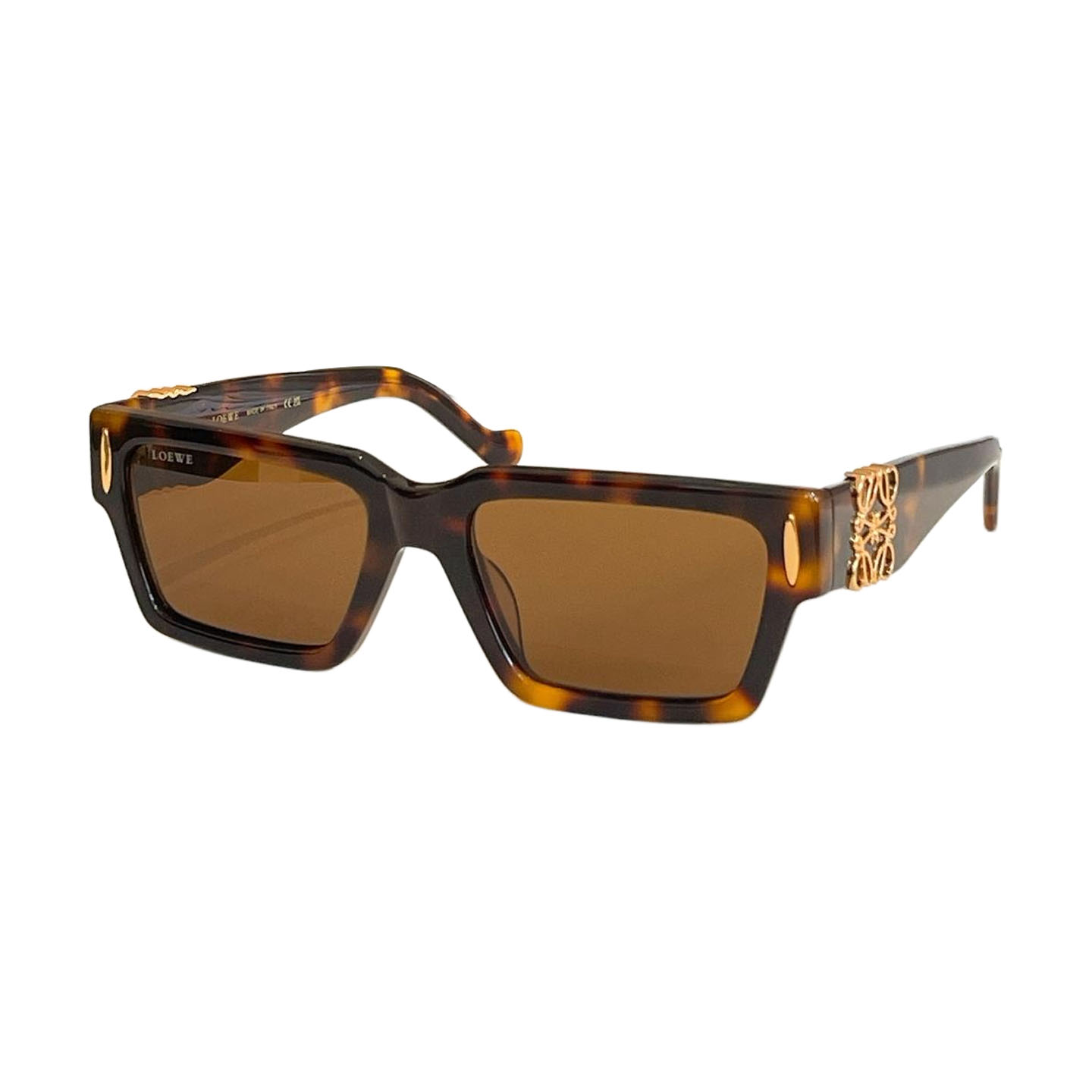 Loewe square frame glasses white/black/black green/black rust/leopard green/leopard brown color Size 56口19-145 - 图片 6