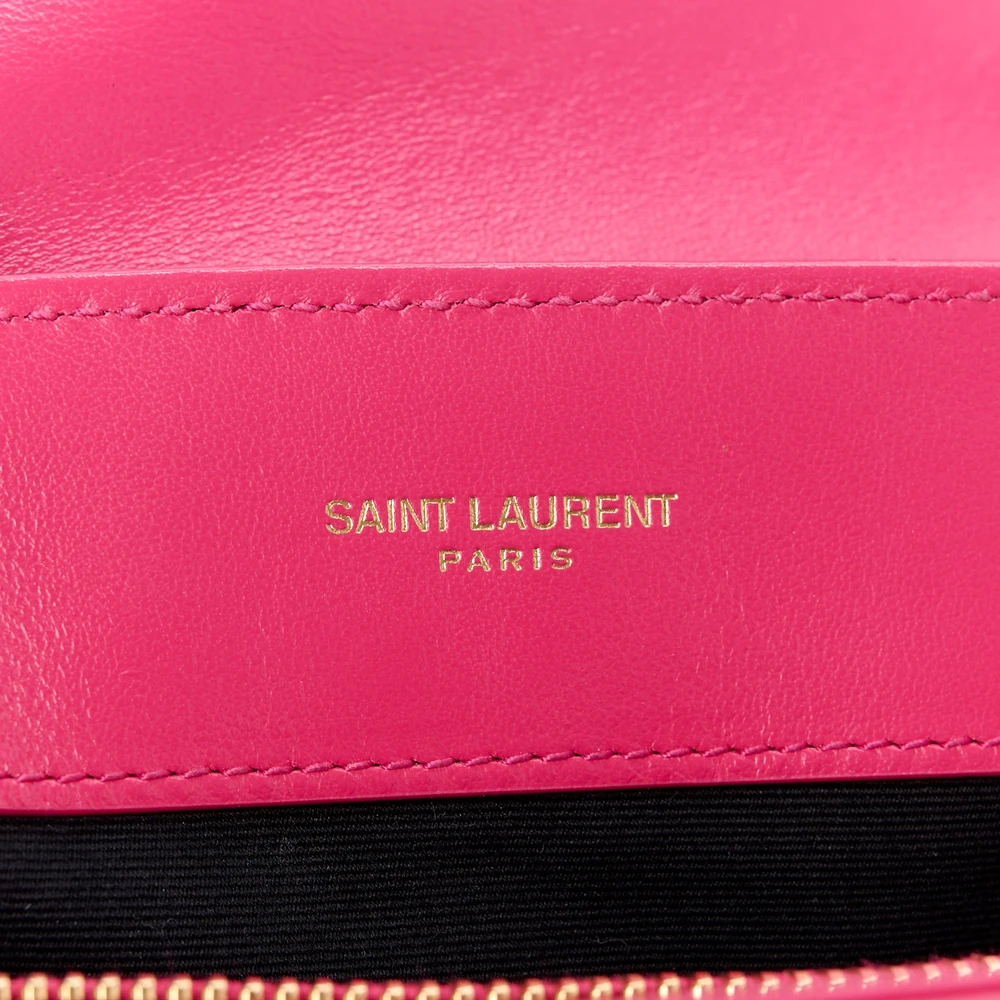 Saint Laurent Small Loulou Chain Satchel Fresh Fuchsia Y-Quilted Monogram Calfskin Leather Gold Hardware - 图片 9