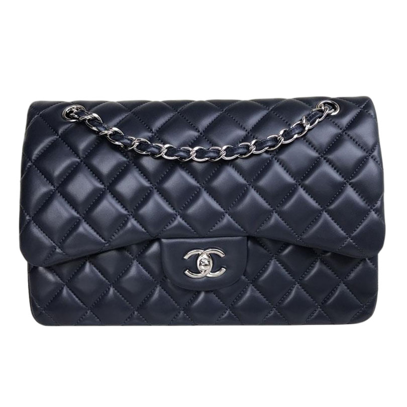 Chanel CF Blue / Navy Blue Quilted Lambskin Leather Crossbody Bags - 图片 7