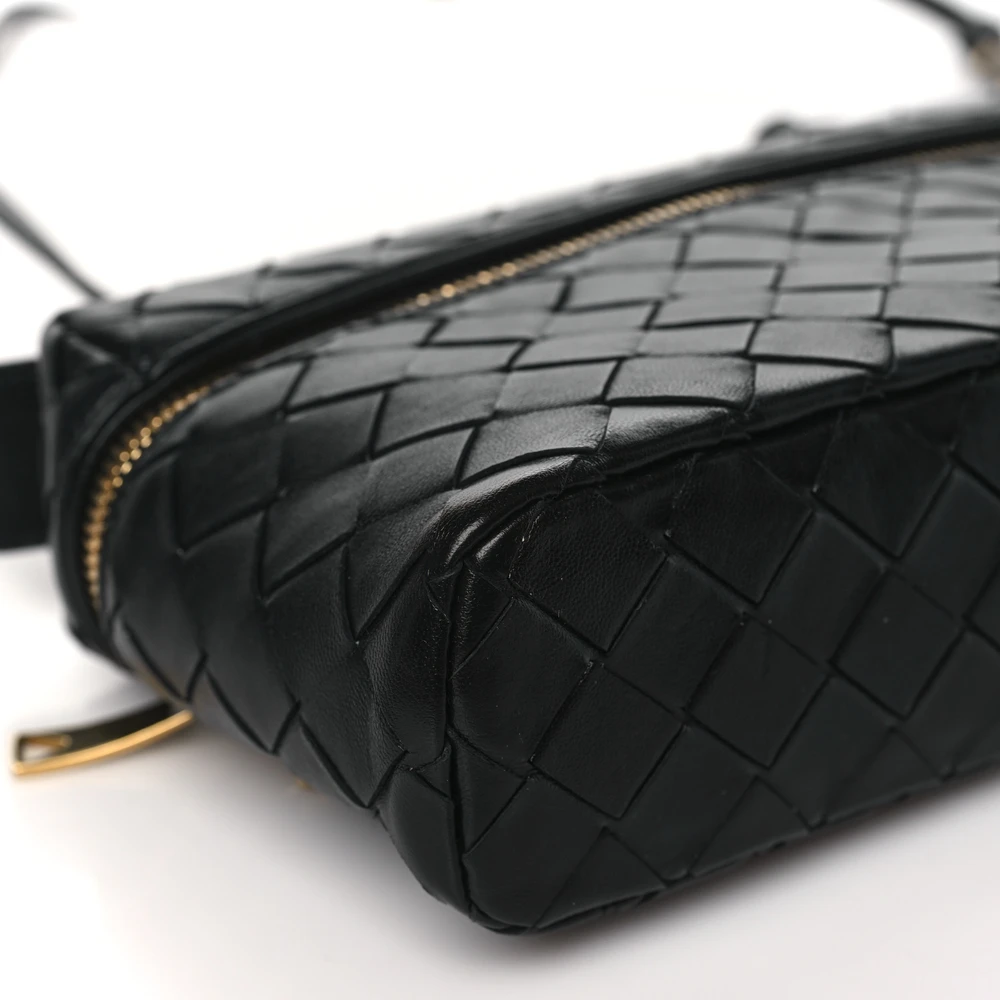 Bottega Veneta Medium Intrecciato Bang Bang Vanity Case Black Calfskin Leather Gold Hardware - 图片 4