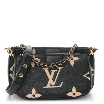 Louis Vuitton Multi Pochette Accessoires PM Black/Beige Giant Monogram Empreinte Leather Gold Hardware