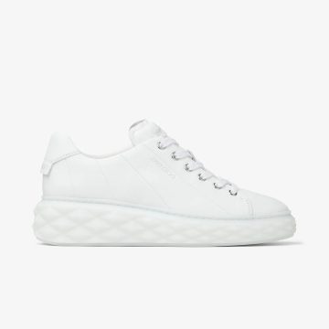 JIMMY CHOO White leather low platform sneakers