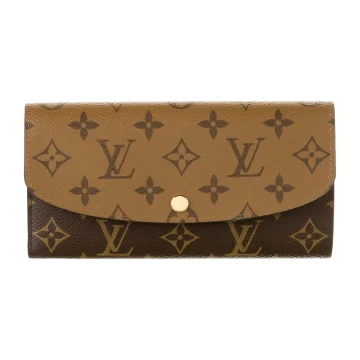 Louis Vuitton Medium Emilie Wallet Monogram Coated Canvas Gold Hardware