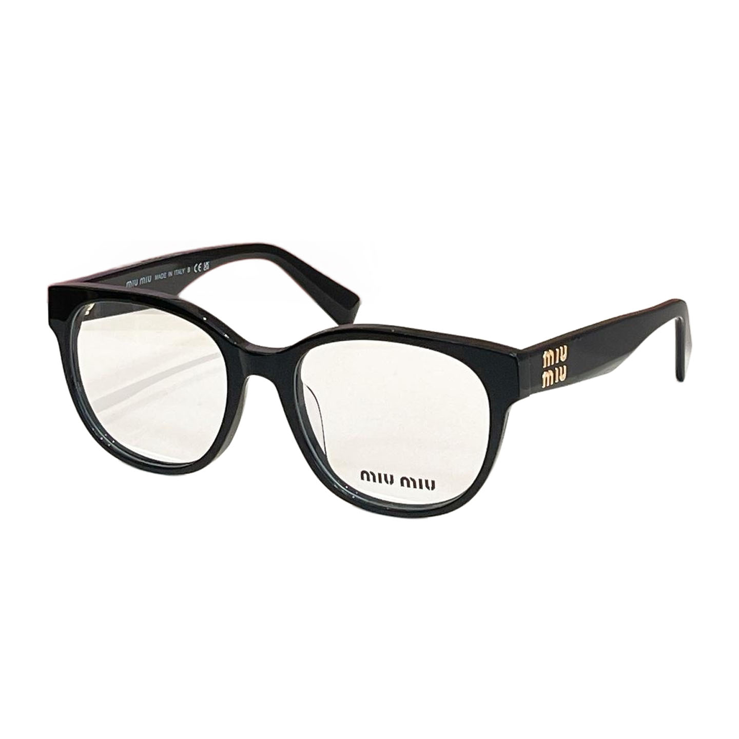 Miu Miu Boston frame glasses white/black white/black/black gold/leopard/tawny/leopard brown color Size 54口19-145 - 图片 4