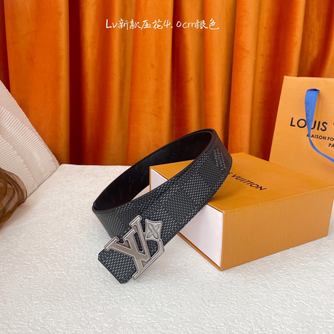 Louis Vuitton Men's Flower Buckle Reversible Belt In Black/Brown Calfskin And Damier Canvas With Gold/Silver Hardware 40mm - 图片 8