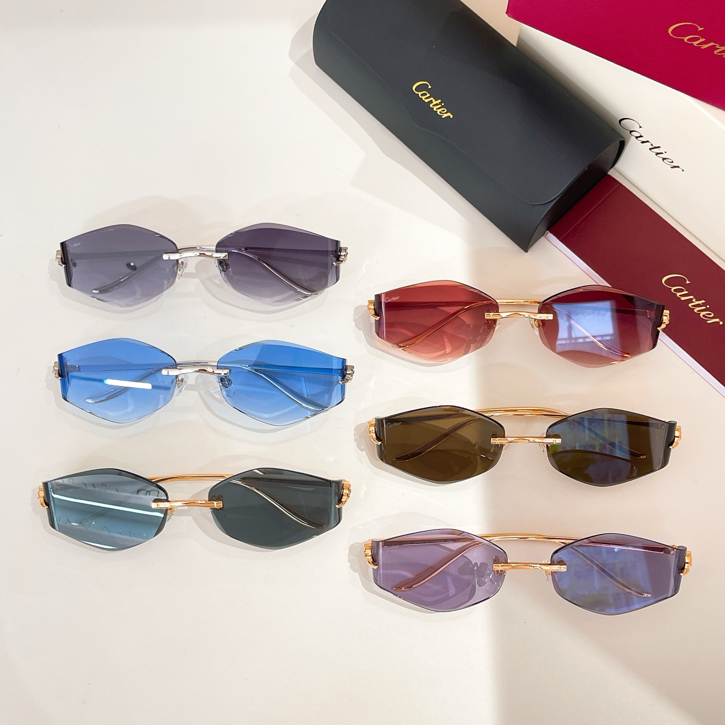 Cartier glasses black/red/blue/eggplant/tawny/purple color Size 59口18-135 - 图片 8