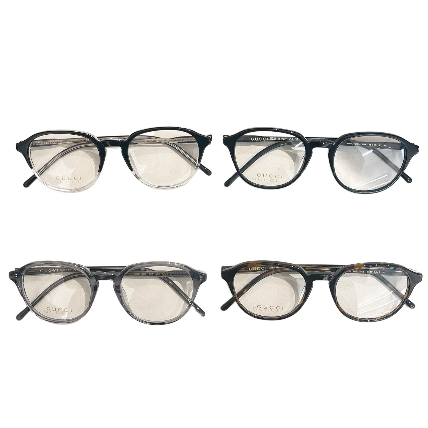 Gucci Boston frame glasses black silver/grey/black/leopard color transparent lens Size 55口18-145 - 图片 7