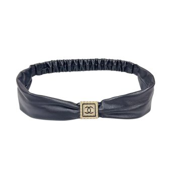 Chanel Women's Elastic Belt In Black/White Calfskin With Gold/Silver Hardware 50mm