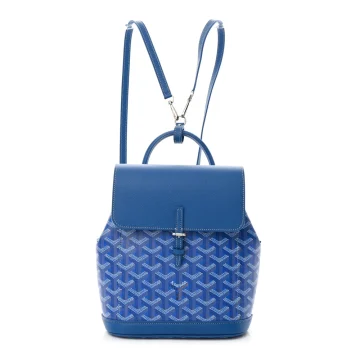 Goyard Mini Alpin Backpack Sky Blue Goyardine Canvas Silver Hardware