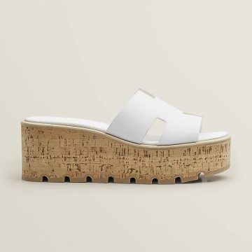 HERMES Eze  Slippers High-heeled slippers white High Heels Sandal