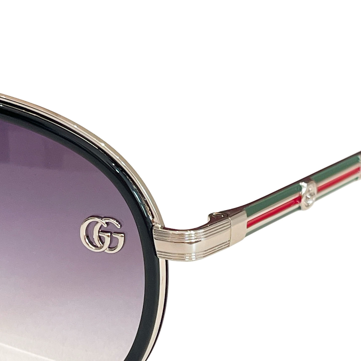 Gucci Aviator glasses eggplant silver/leopard/teal/black silver/black gold/eggplant black color Size 52口18-145 - 图片 2