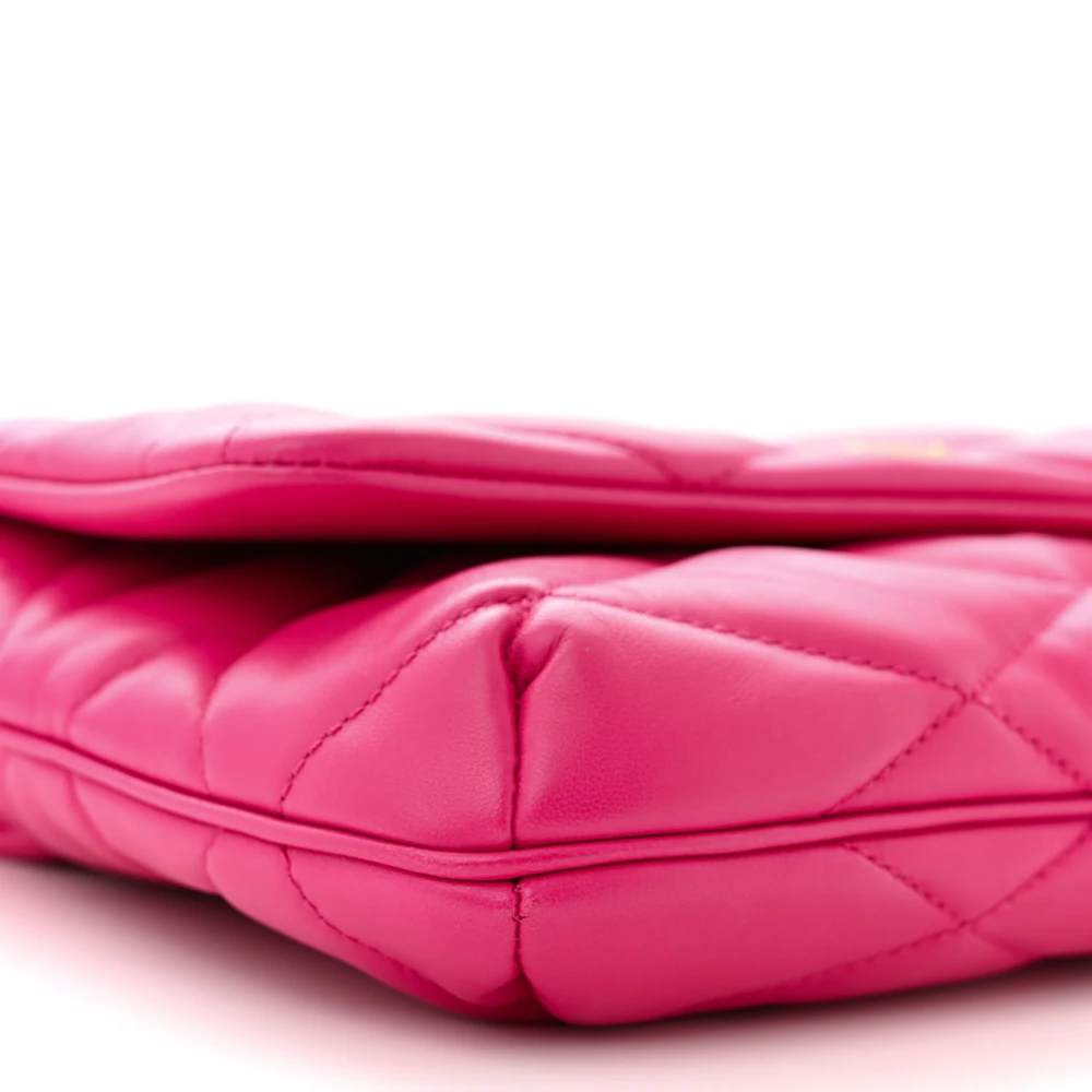 Saint Laurent Medium Le 57 Shoulder Bag Lipstick Fuchsia Diamond Quilted Lambskin Leather Aged Gold Hardware - 图片 4