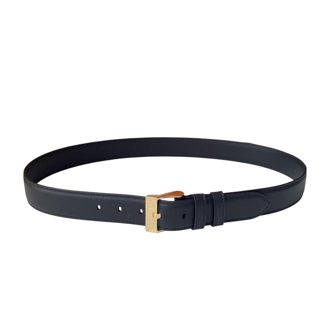 Bottega Veneta Men's Square Buckle Belt In Peru/Blue/Black Smooth Calfskin With Silver/Gold Hardware 35mm - 图片 8