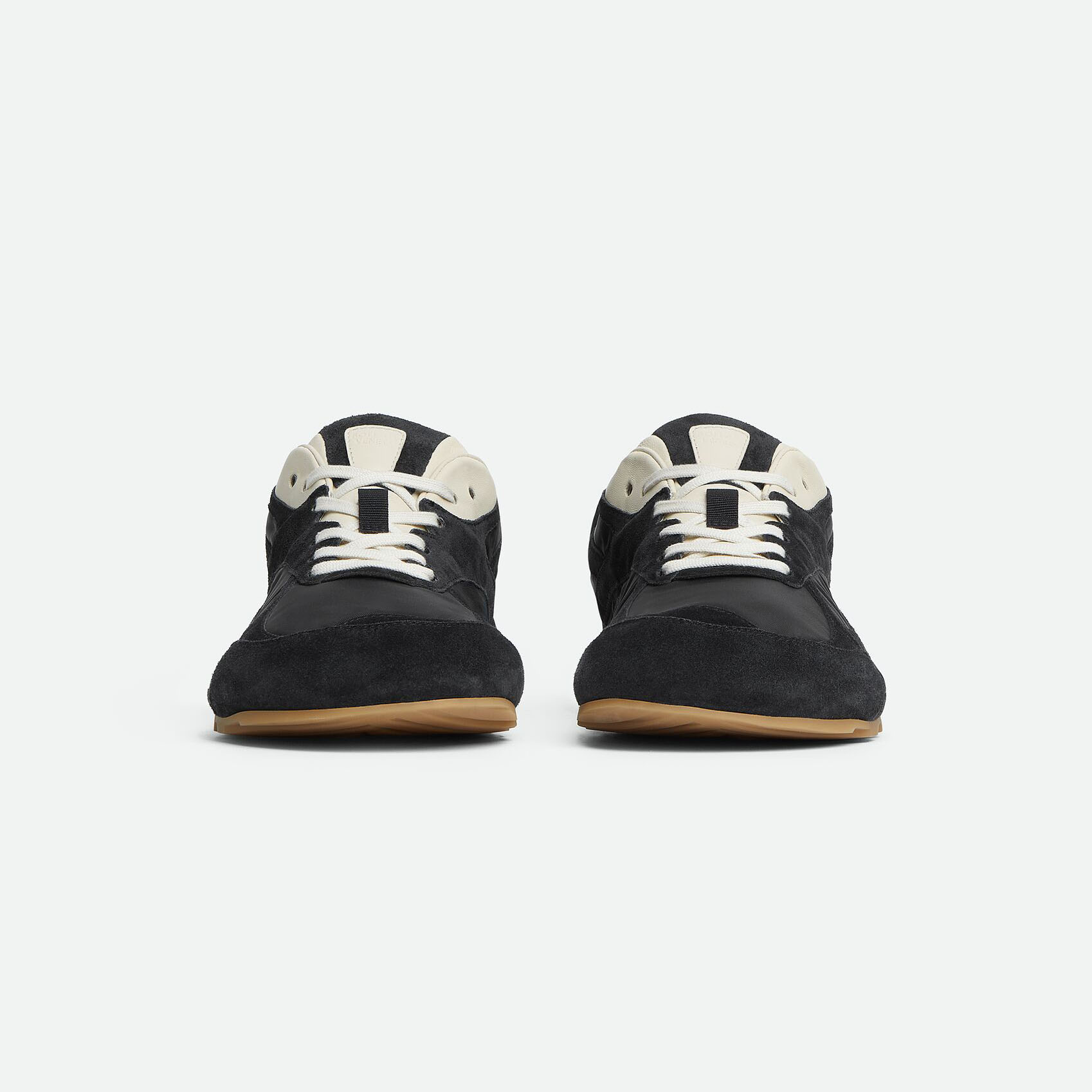 Bottega Veneta Orbit Flash Sneakers In Black Suede And Nylon Lace-Up Sneaker With Leather Trims - 图片 2