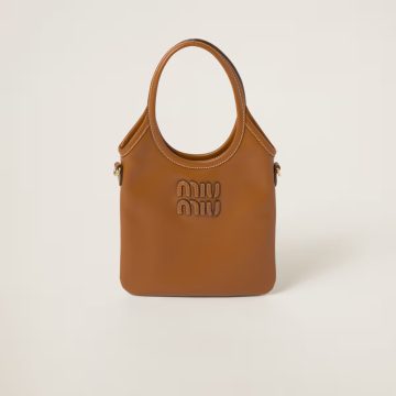 Miu Miu Calfskin Leather Brown Shoulder Bags