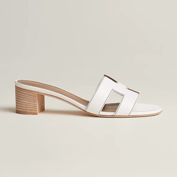 HERMES Oasis Slippers High-heeled slippers white High Heels Sandal