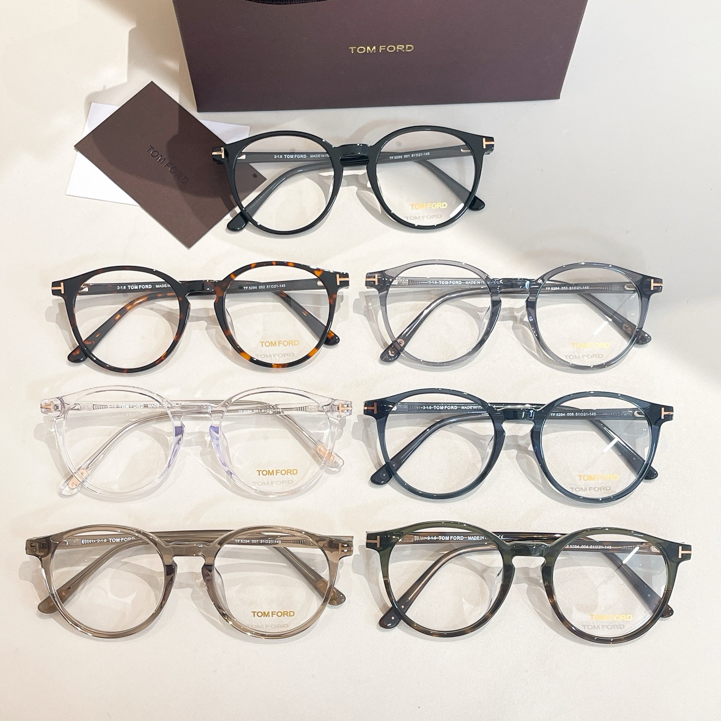 Tom Ford Boston frame glasses leopard/grey/green/blue/black/tawny/transparent color Size 51口21-145 - 图片 8