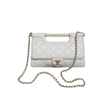 Chanel Pearl Handle handbag White/black crossbody bag