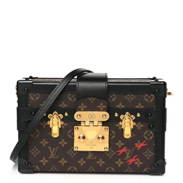 Louis Vuitton Petite Malle PM Black Monogram Canvas Gold Hardware