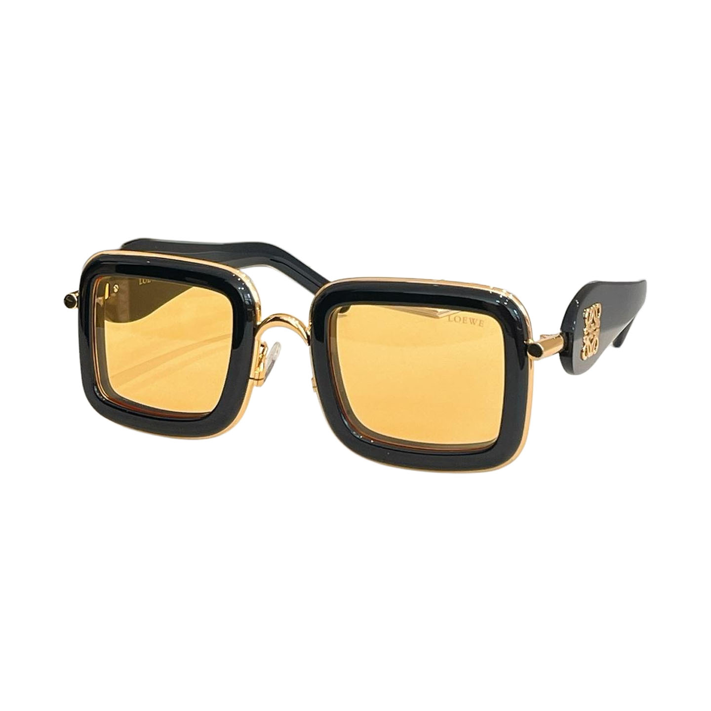 Loewe square frame glasses black white/white/black orange/black red/black/purple silver/purple gold/leopard color Size 49口27-140 - 图片 3