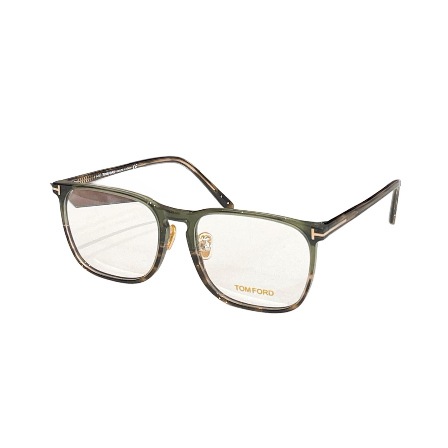 Tom Ford square frame glasses black gold/leopard/tawny/grey/blue/green color transparent lens Size 57口19-145 - 图片 7