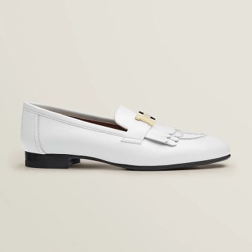 HERMES Royal White Loafers