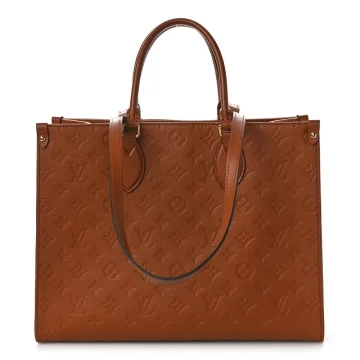 Louis Vuitton Neverfull MM Cognac Giant Monogram Empreinte Leather