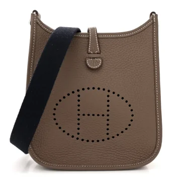 Hermès Amazone Evelyne TPM Étain / Bleu Indigo Taurillon Clemence Leather Silver Hardware