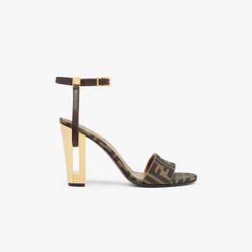 FENDI Brown sandals with high heels