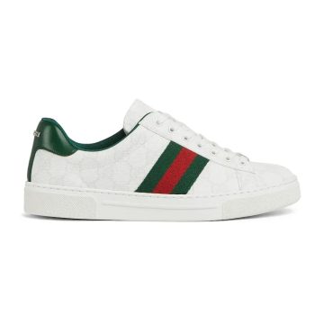 Gucci Ace series white sneakers woven fabric women's sports shoes