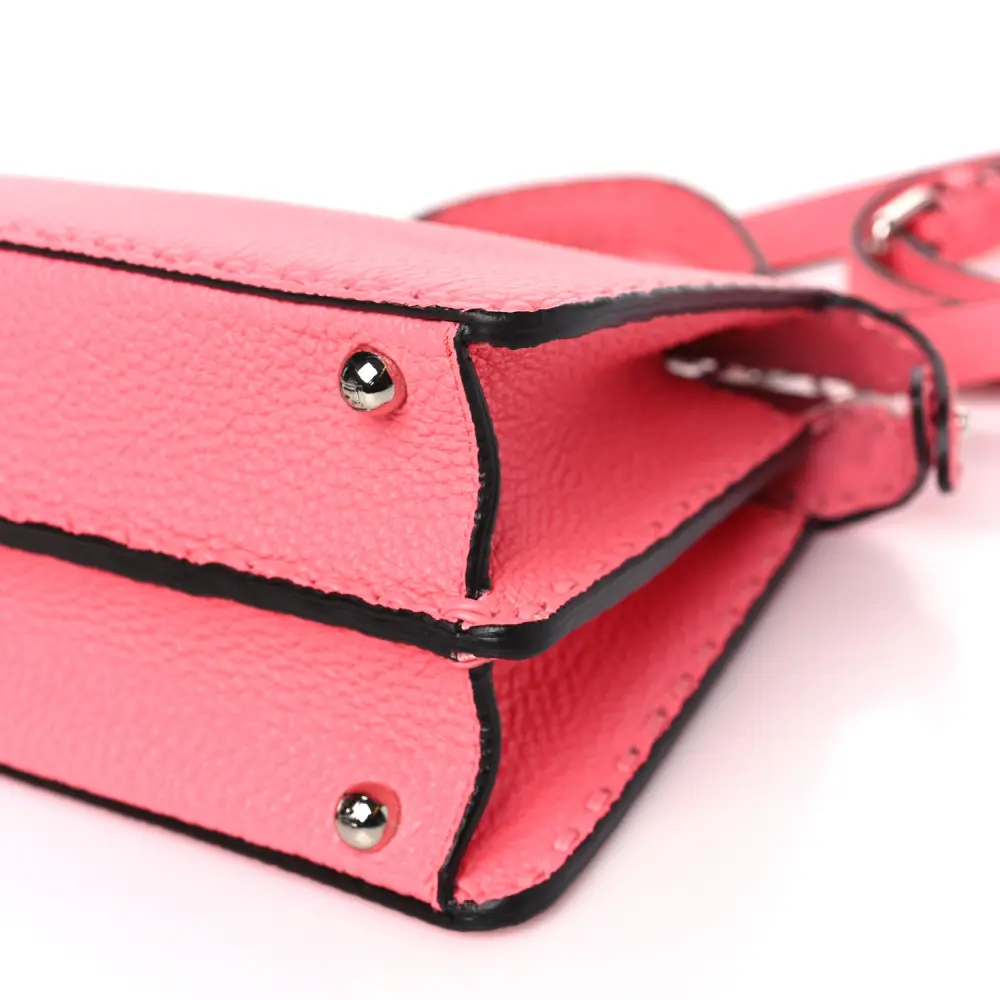 Fendi Tape Stitch Small Peekaboo I SEE U Satchel Pink Dalia Cuoio Roma Sellerissima & Nappa Sintetica Leather Silver Hardware - 图片 5