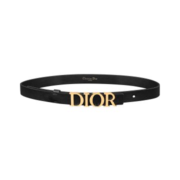 Dior Women' s DIOR Buckle D-Dream Belt In Black/White Calfskin With Gold/Silver Hardware 20mm