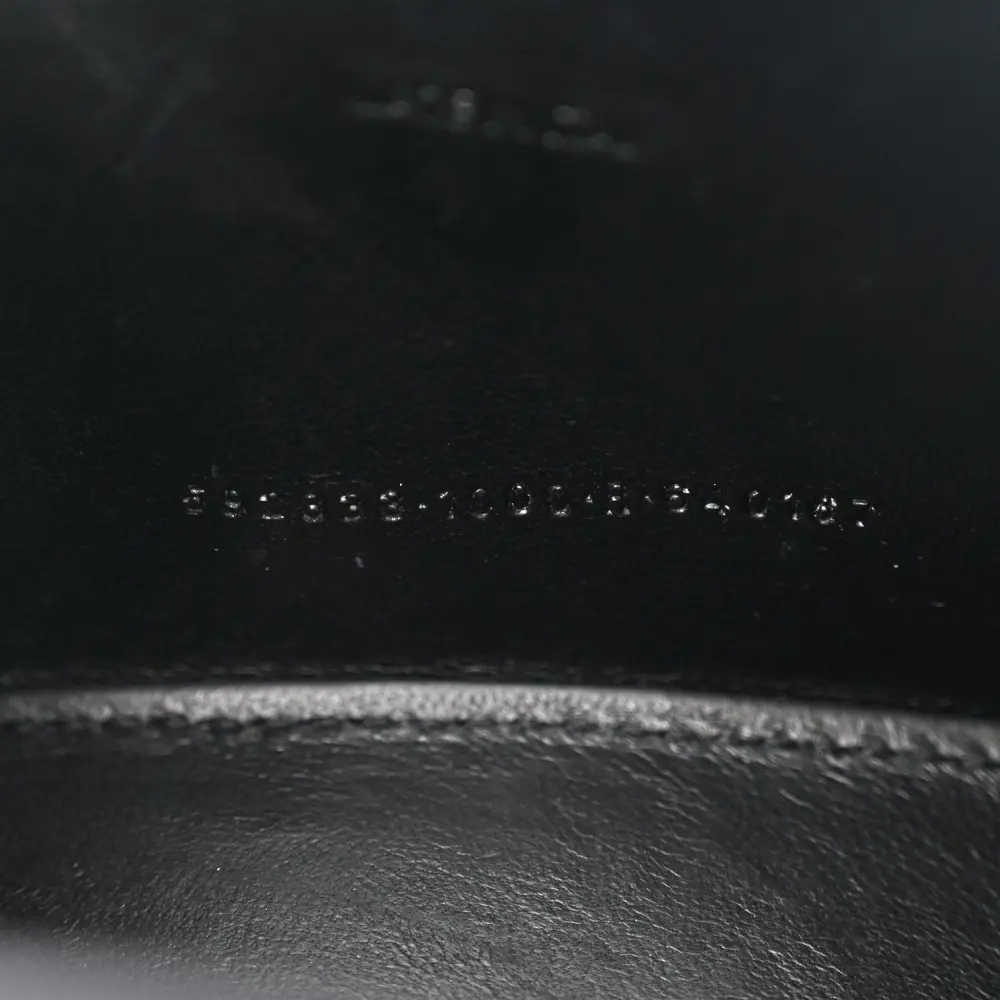 Balenciaga XS Hourglass Top Handle Bag Black Crocodile Embossed Shiny Calfskin Leather Gold Hardware - 图片 8