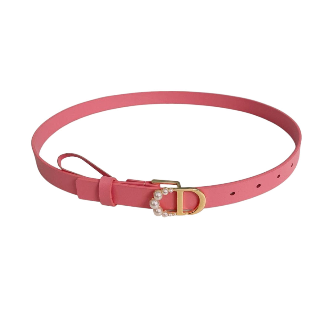 Dior Women' s 30 Montaigne Buckle With Pearls Belt In Brown/Black/Red/White/Cyclamen/Pink/Musturd/Silver/Gold/Blue/Grey Calfskin With Gold/Silver Hardware 20mm - 图片 8