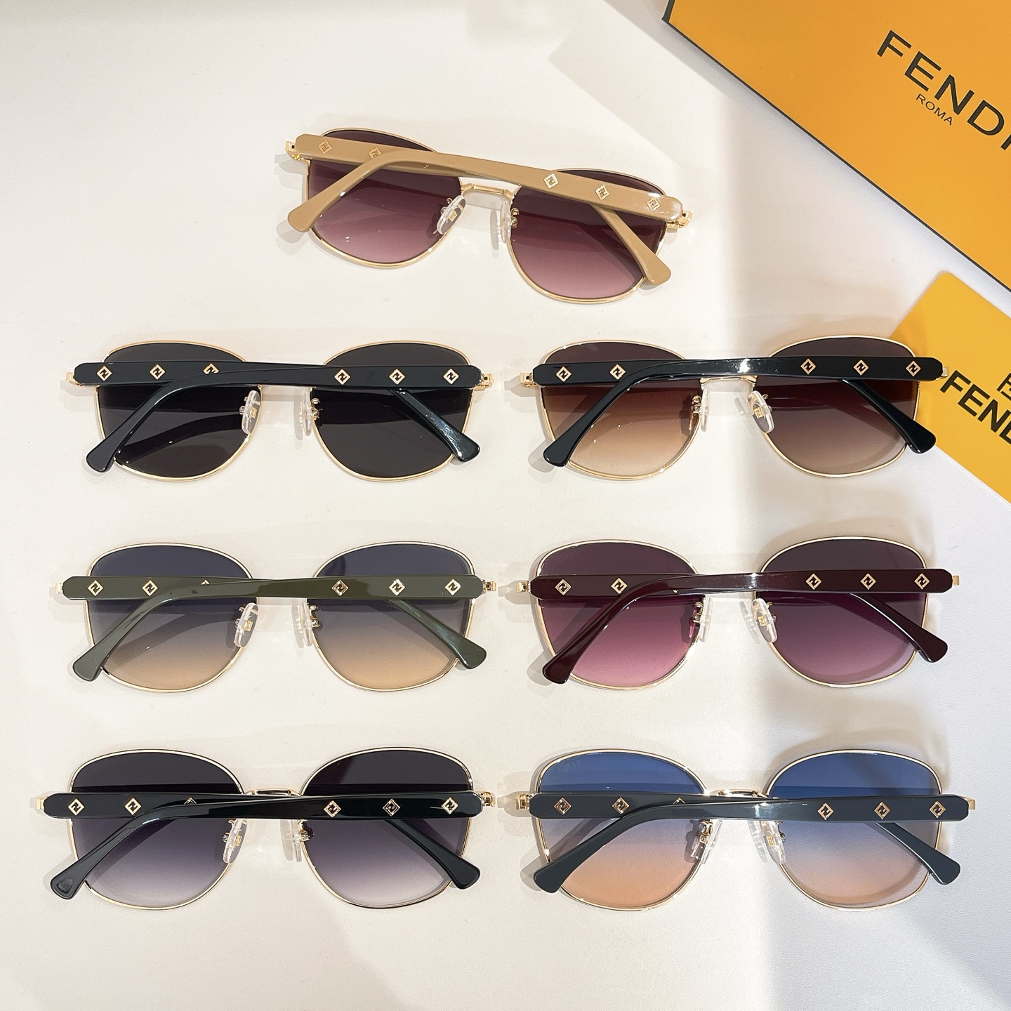 Fendi Butterfly glasses black gold/grey black/green black/eggplant/white/purple/brown color Size 55口19-145 - 图片 9