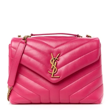 Saint Laurent Small Loulou Chain Satchel Fresh Fuchsia Y-Quilted Monogram Calfskin Leather Gold Hardware